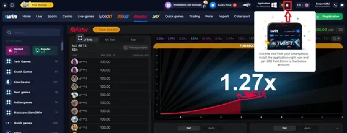 Aviator game app